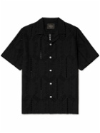 Portuguese Flannel - Camp-Collar Broderie Anglaise Cotton Shirt - Black