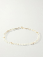 Mikia - Circle 4 Sterling Silver, Magnesite and Hematite Beaded Bracelet - White
