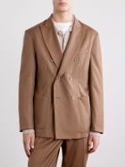 Barena - Double-Breasted Virgin Wool-Gabardine Suit Jacket - Brown
