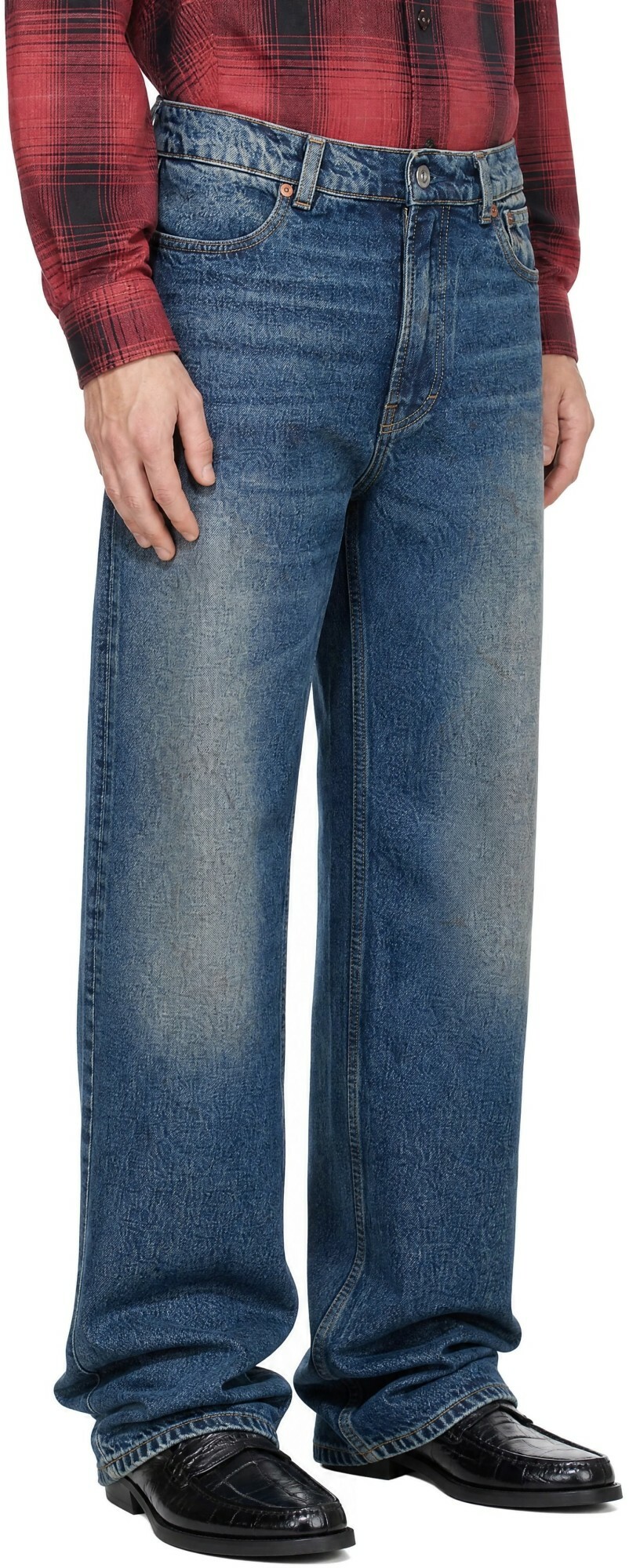 OUR LEGACY Navy Carlson Cut Jeans