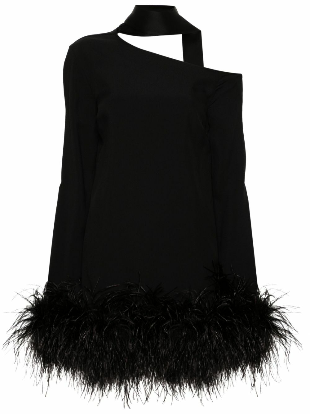 Taller Marmo Black Feather-Trimmer Mini Dress Taller Marmo Taller Marmo Black Feather-Trimmer Mini Dress Taller Marmo