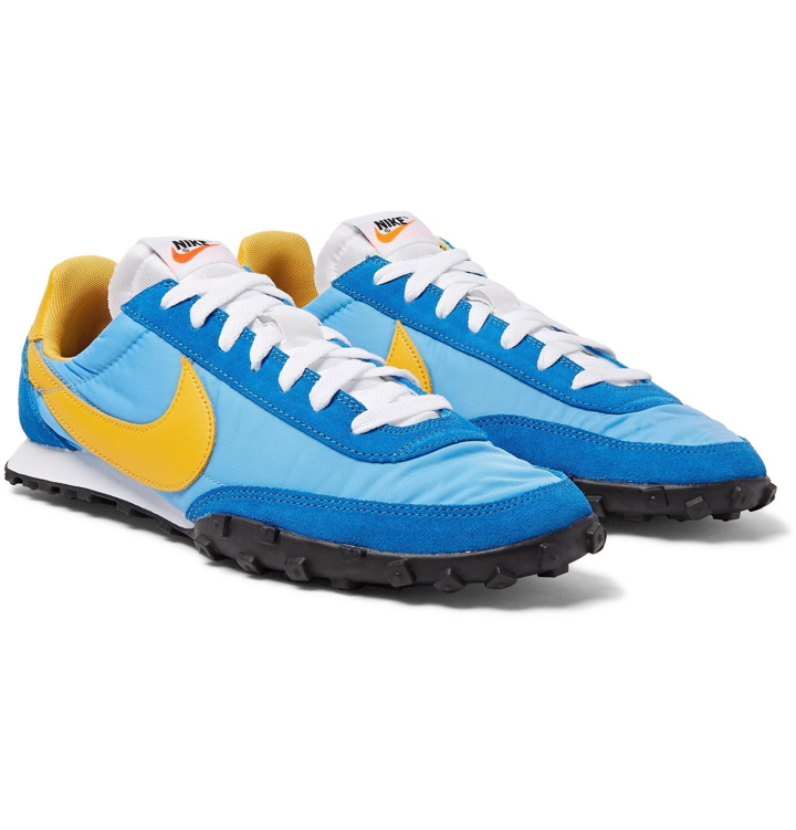 Photo: Nike - Waffle Racer Nylon, Suede and Leather Sneakers - Blue