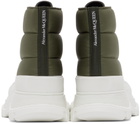 Alexander McQueen Khaki & White Tread Slick Boots
