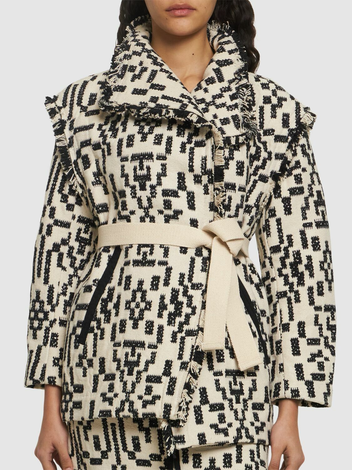 MARANT ETOILE Faith Frayed Cotton Blend Jacket Isabel Marant