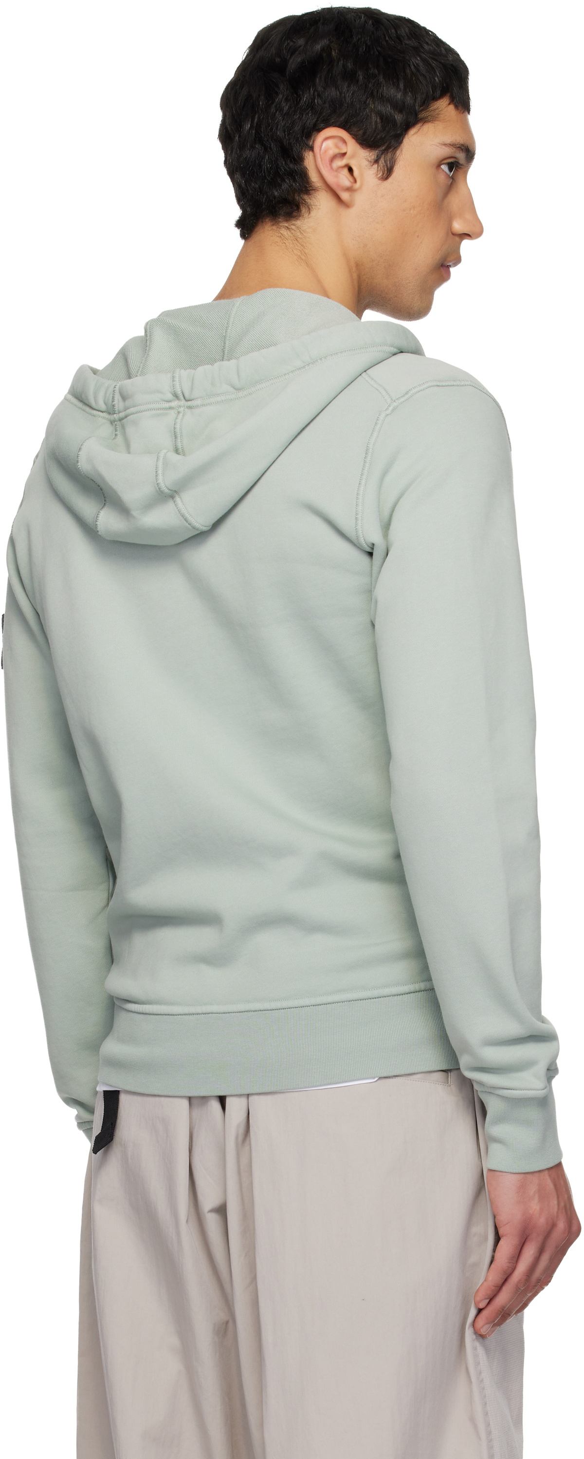 Stone Island Green 6100061 Organic Cotton Fleece Hoodie