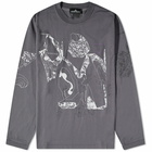 Stone Island Shadow Project Men's Long Sleeve Printed T-Shirt in Blue Grey