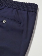 Brioni - Straight-Leg Pleated Wool Drawstring Trousers - Blue