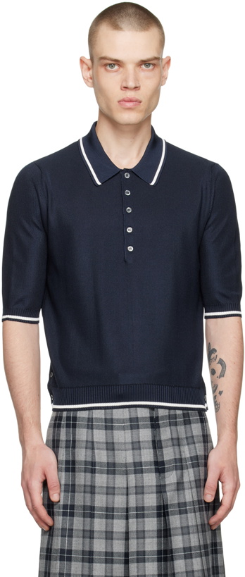 Photo: Thom Browne Navy Tipping Polo