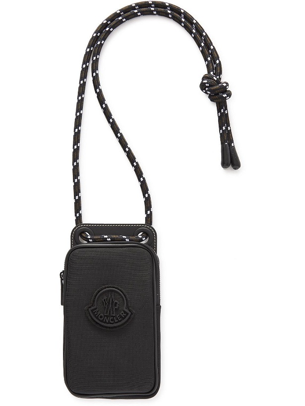 Photo: Moncler - Logo-Appliquéd Canvas and Mesh Phone Pouch with Lanyard