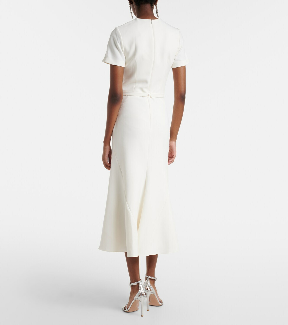 Safiyaa Luisa belted crêpe midi dress