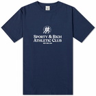 Sporty & Rich S&R Athletic Club T-Shirt in Navy/White