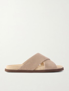 Brunello Cucinelli - Suede Slides - Brown