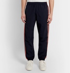 adidas Originals - Tapered Logo-Embroidered Striped Shell Track Pants - Blue