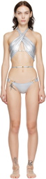 RoomSERVICE888 SSENSE Exclusive Silver Halter Bikini