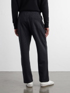 Mr P. - Straight-Leg Striped Cotton-Blend Jersey Sweatpants - Black
