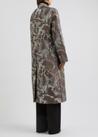 Stine Goya Metallic-jacquard Twill Coat Grey