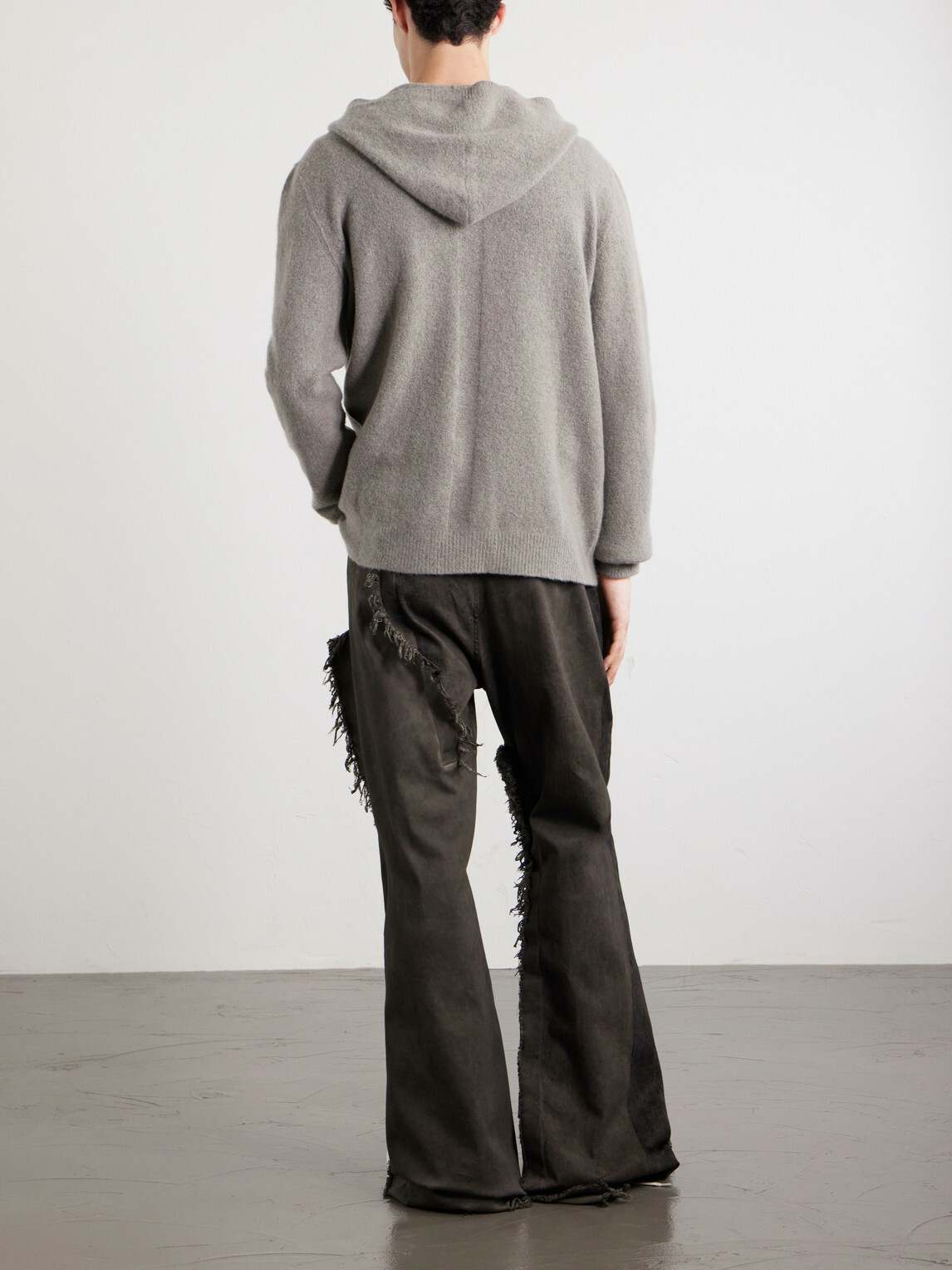 Rick Owens - Cashmere-Blend Felt Zip-Up Hoodie - Gray