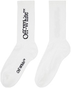 Off-White White Big Logo Bookish Mid Calf Socks