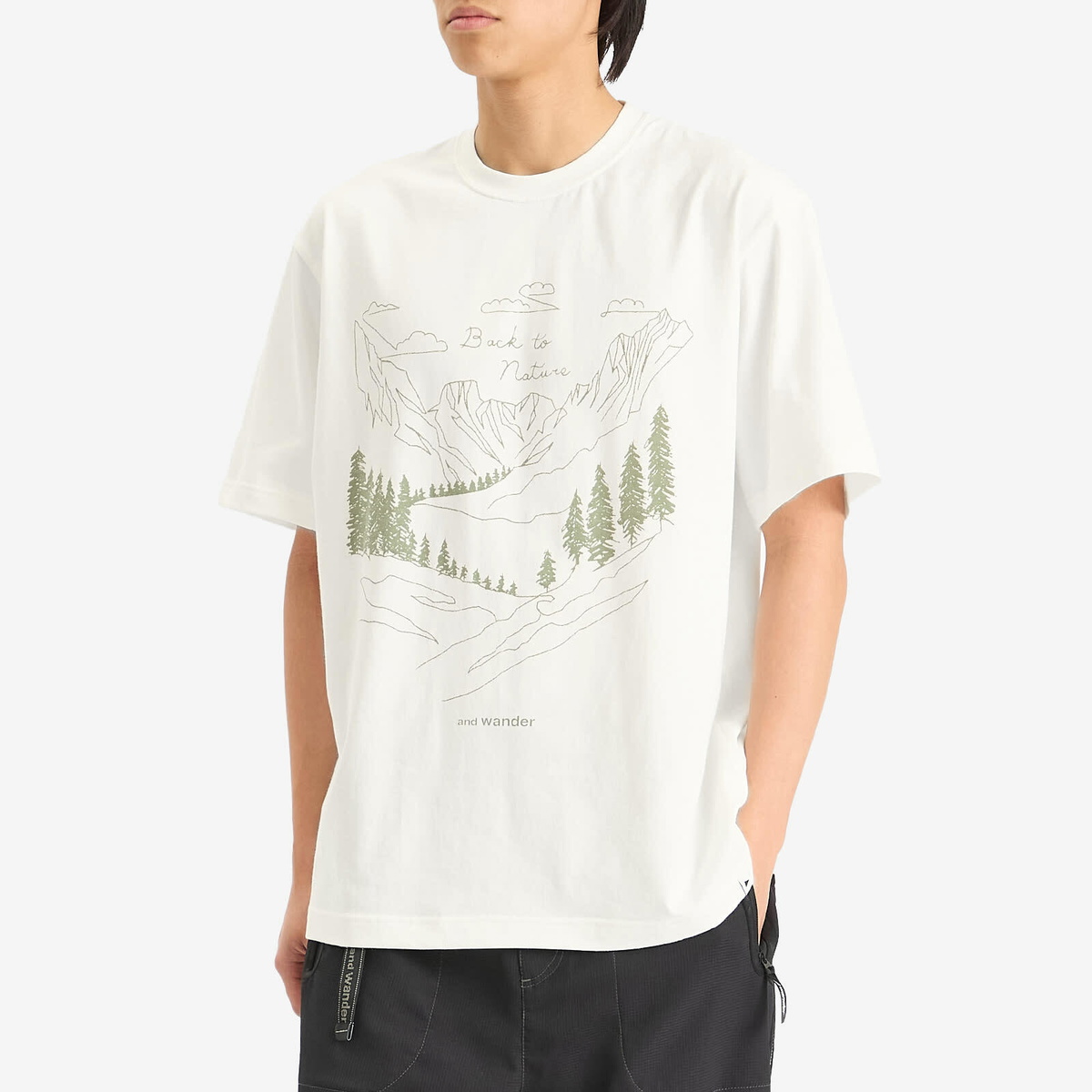 トップス and wander t-shirt and wander Men's Back To Nature T-Shirt in White and Wander