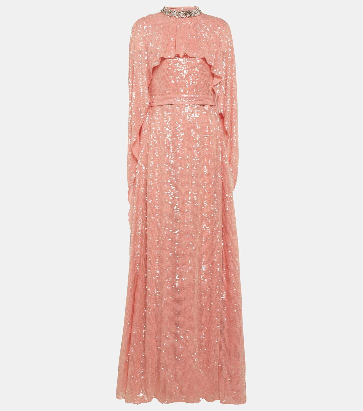 Erdem Sequined cape gown