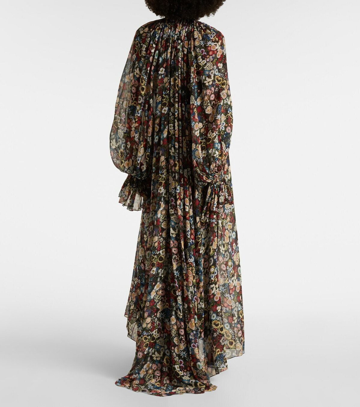 Khaite Edgar floral silk tulle maxi dress