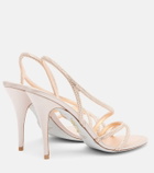 Rene Caovilla Erin embellished satin slingback sandals