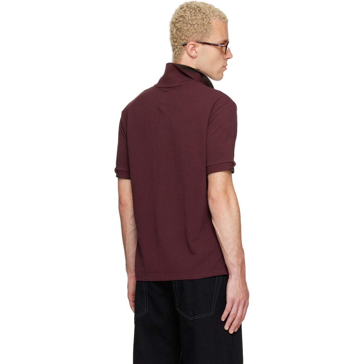 Raimundo Langlois Burgundy Layered Polo