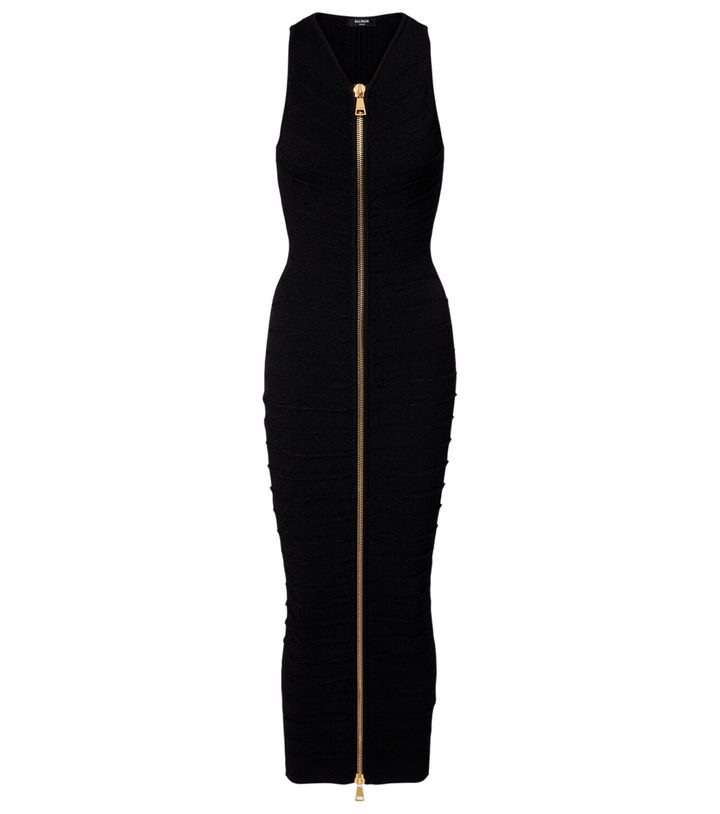 Photo: Balmain Knitted cutout midi dress