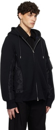 sacai Black Sponge Sweat x Nylon Twill Hoodie