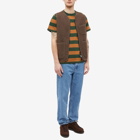 Foret Men's Willow Stripe T-Shirt in Rubber/Dark Green