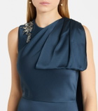 Erdem Embellished scarf-detail satin cady gown