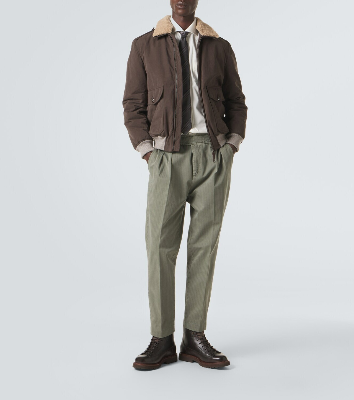 Brunello Cucinelli Shearling-trimmed blouson jacket