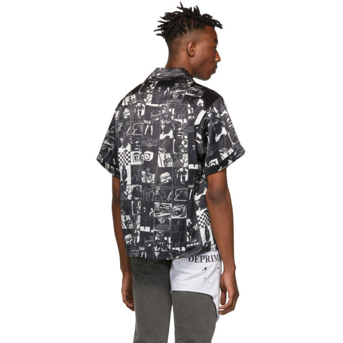 トップス Enfants Riches Deprimes ANIME SILK SHIRT Enfants Riches Deprimes Black Dessin Anime Shirt Enfants Riches