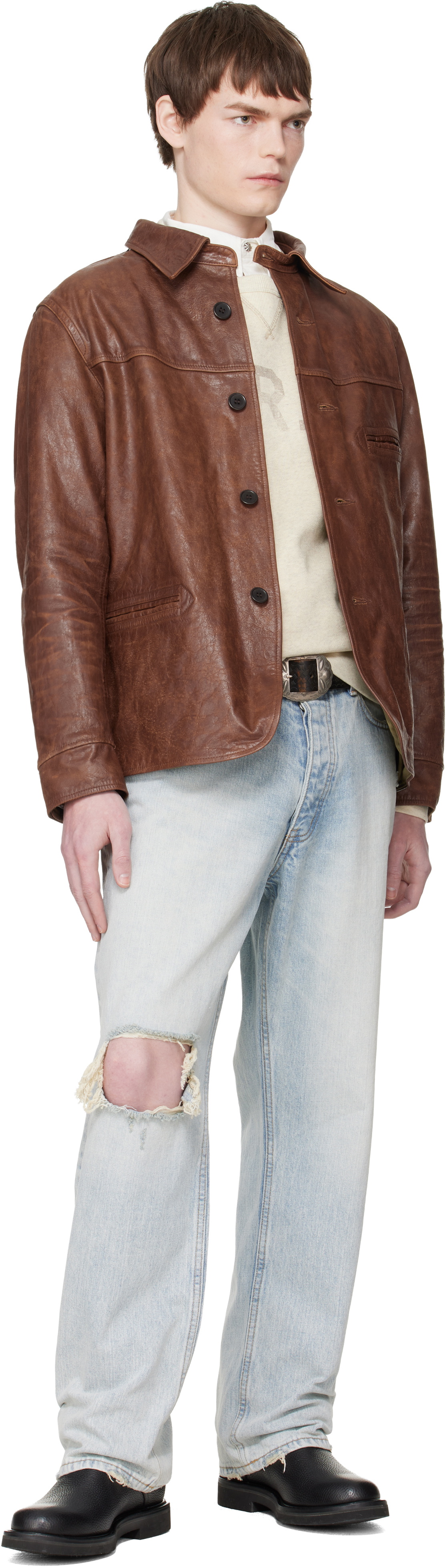 RRL Brown Car Leather Jacket