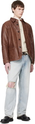 RRL Brown Car Leather Jacket