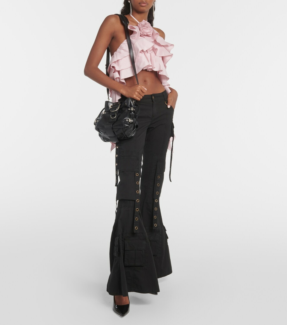 Blumarine Butterfly Small leather bucket bag