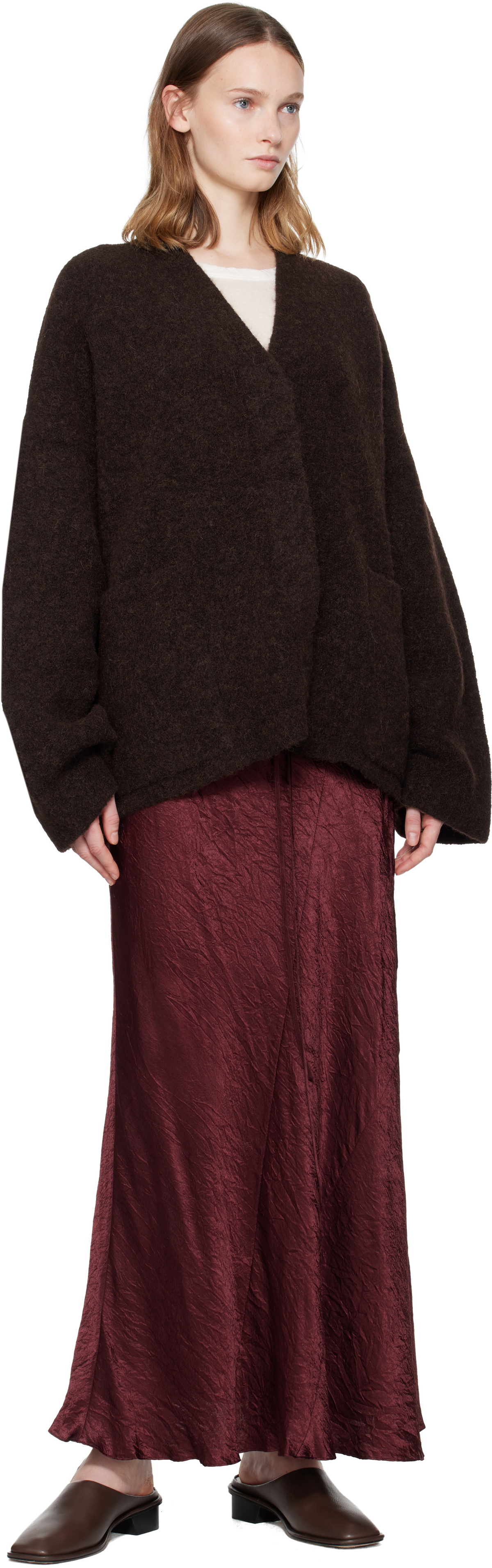 Lauren Manoogian Burgundy New Luster Maxi Skirt