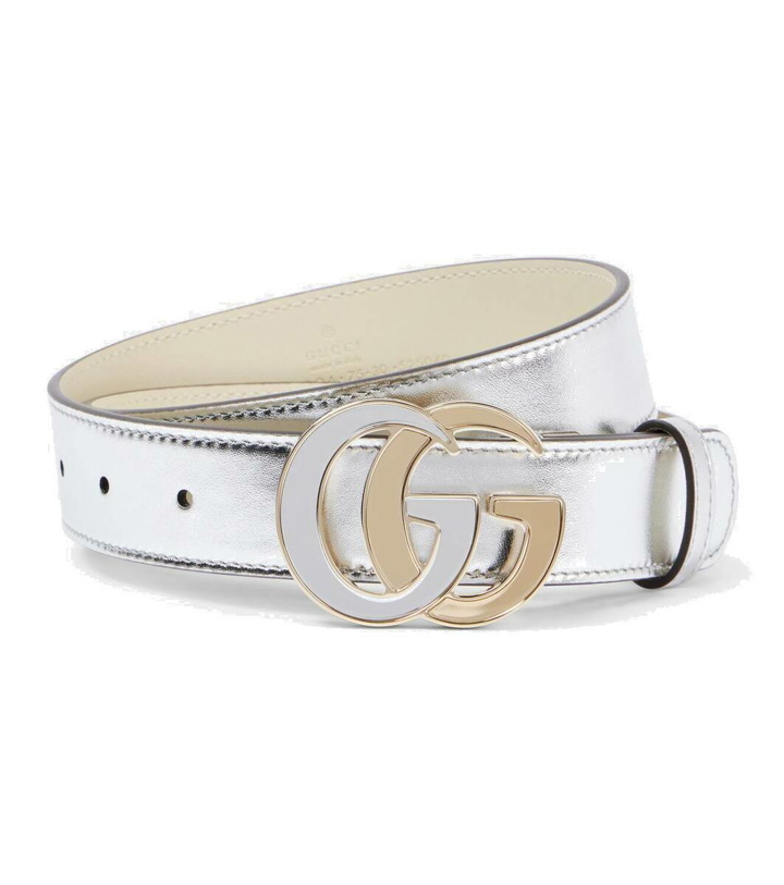 Photo: Gucci GG Marmont metallic leather belt