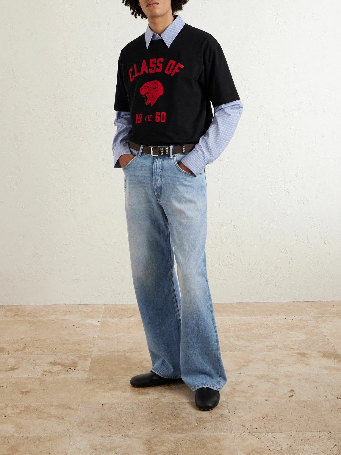Valentino Garavani - Logo-Print Cotton-Jersey T-Shirt - Black