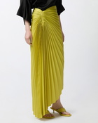 Pinko Pleated Skirt With Asymmetric Hem Palm Green