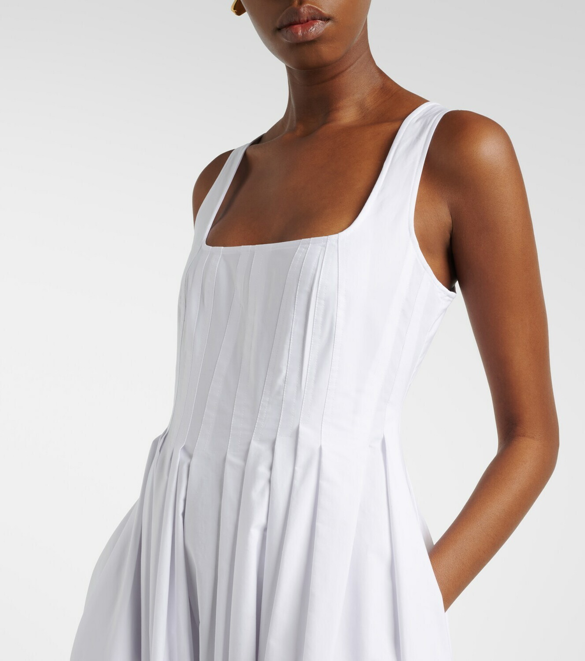 Sportmax Giro cotton canvas midi dress