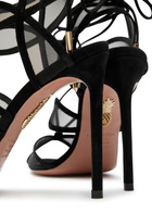 Aquazzura Fatal Attraction 105 Suede Sandals Black