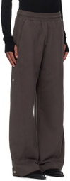 NULLUS Brown Whale Fin Snap-On Sweatpants