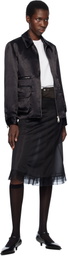 Black Comme des Garçons Black Acetate Taffeta Frilled Lined Reversible Jacket