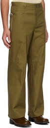 Solid Homme Khaki Paneled Trousers