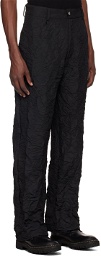 SPENCER BADU Black Crinkled Trousers