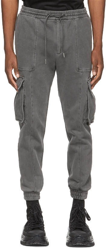 Photo: Juun.J Grey Garment-Dyed Jogger Cargo Pants
