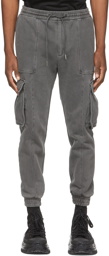 Juun.J Grey Garment-Dyed Jogger Cargo Pants