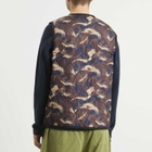 Taion Men's Military V-Neck Zip Down Vest in Paint Camo