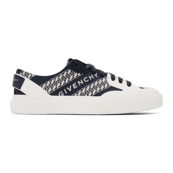 Photo: Givenchy Navy Chain Tennis Light Sneakers